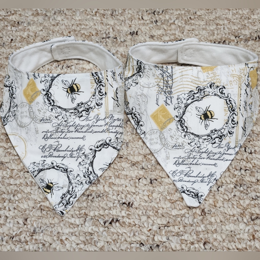 Handmade Bee Bandana Toddler Bib Set